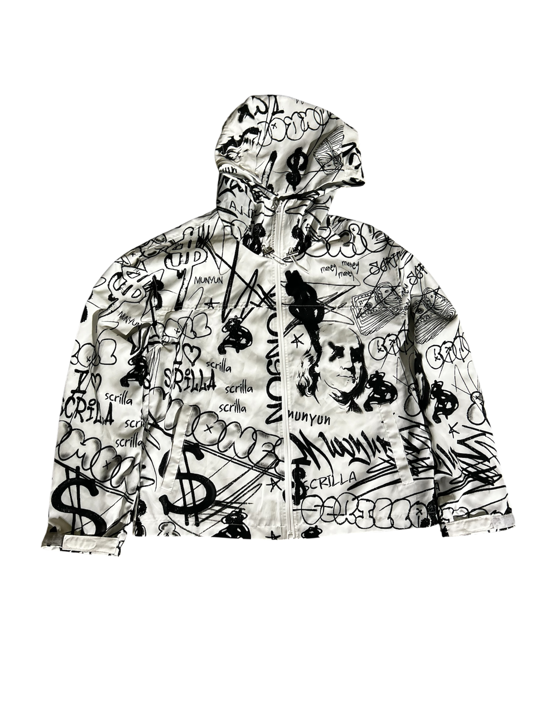 MUNYUN GRAFFITI WINDBREAKER JACKET (WHITE)