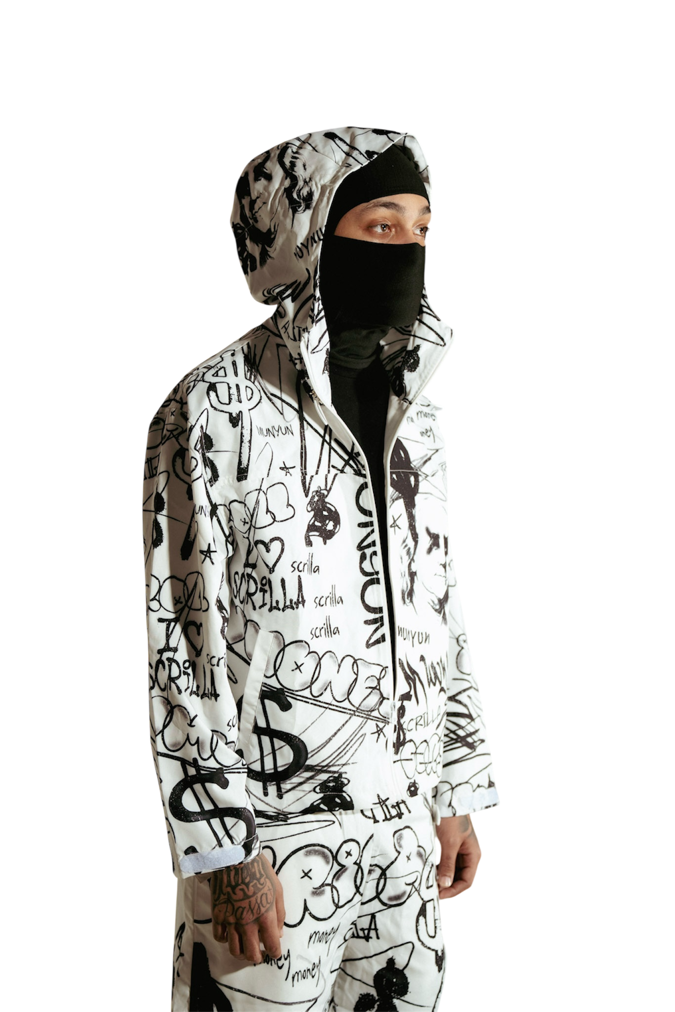 MUNYUN GRAFFITI WINDBREAKER JACKET (WHITE)