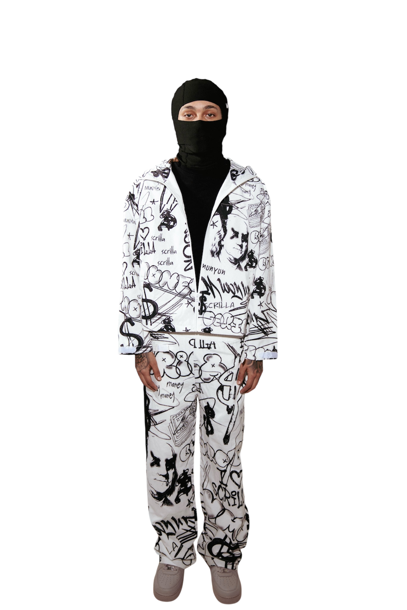 MUNYUN GRAFFITI WINDBREAKER SET (WHITE)